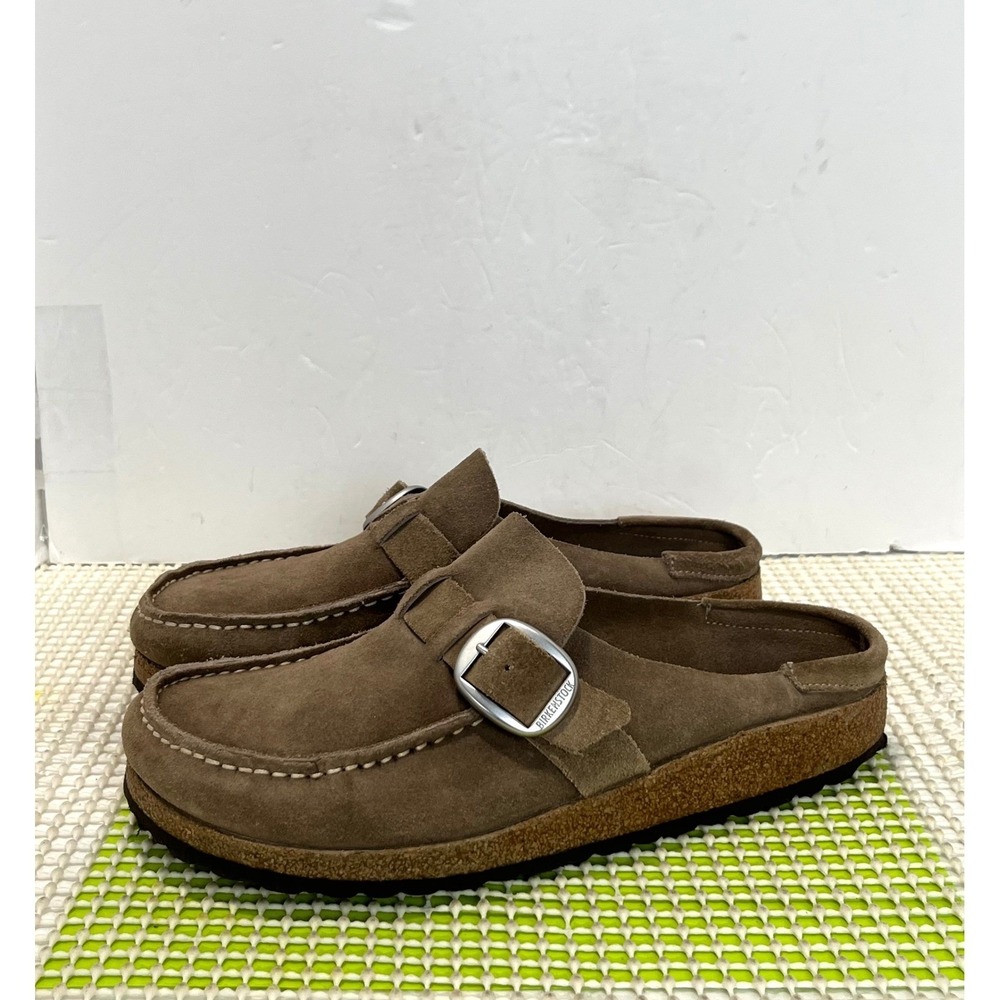 Birkenstock Buckley Clog Women's Size 10 Gray Taupe Suede GOOD